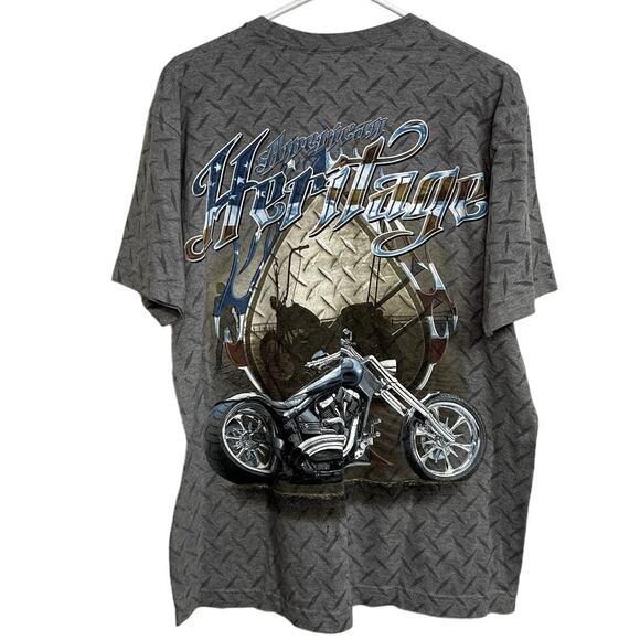 Grey American Heritage AOP Biker Motorcycle Shirt Size XL - Picture 2 of 3